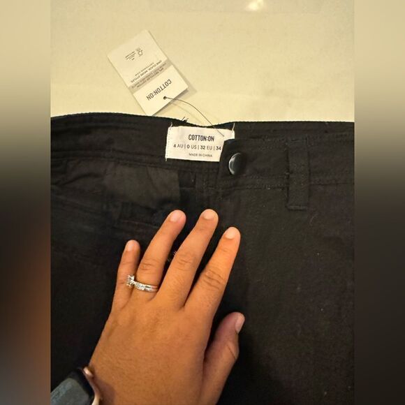 Black cotton on CARGO pants #12 - Picture 6 of 10